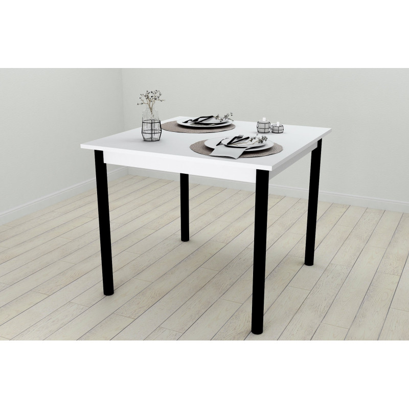 Стол кухонный Ferrum-decor Агата 75x90x90 Черный ДСП Белое 16мм (FRD-106263)