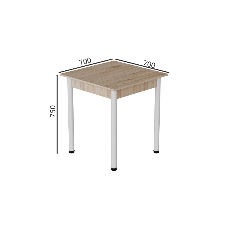 Стол кухонный Ferrum-decor Агата 75x70x70 Белый ДСП Сан-Марино 16мм (FRD-105633)