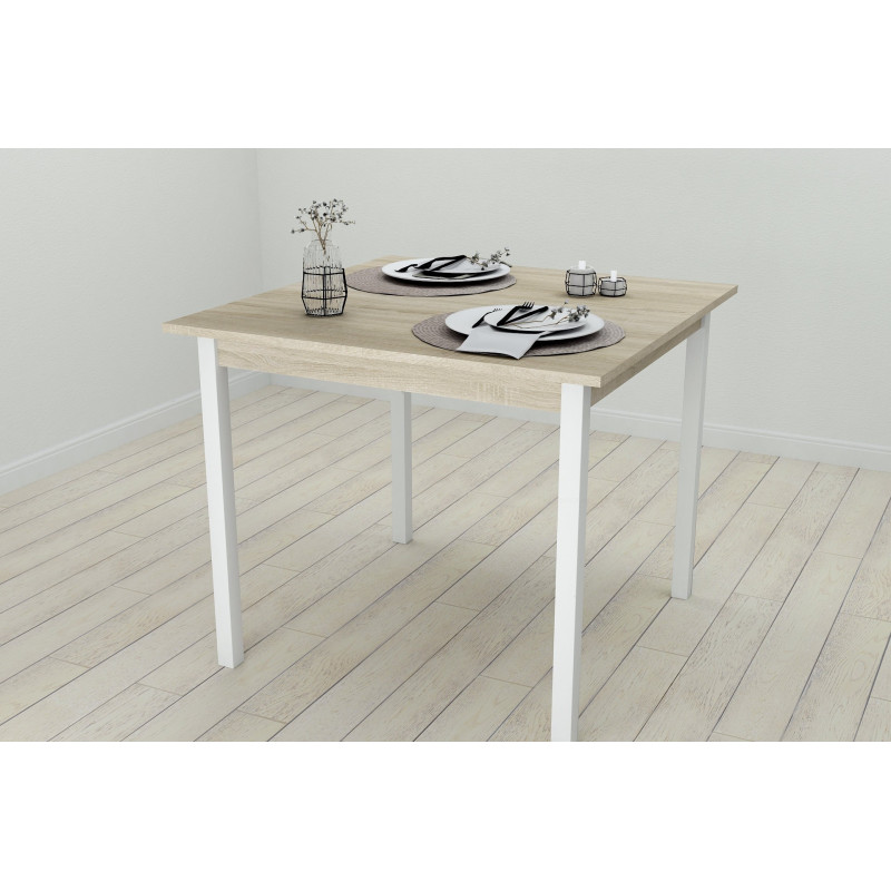 Стіл кухонний Ferrum-decor Дієго 75x80x80 Білий ДСП Сонома 16мм (FRD-106303)