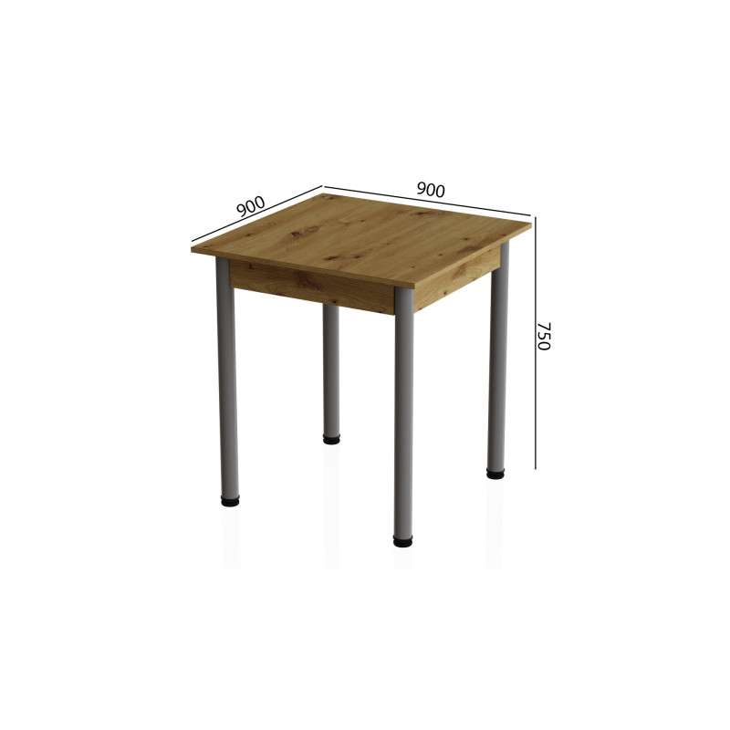 Стол кухонный Ferrum-decor Агата 75x90x90 Серый ДСП Дуб Артизан 16мм (FRD-105683)