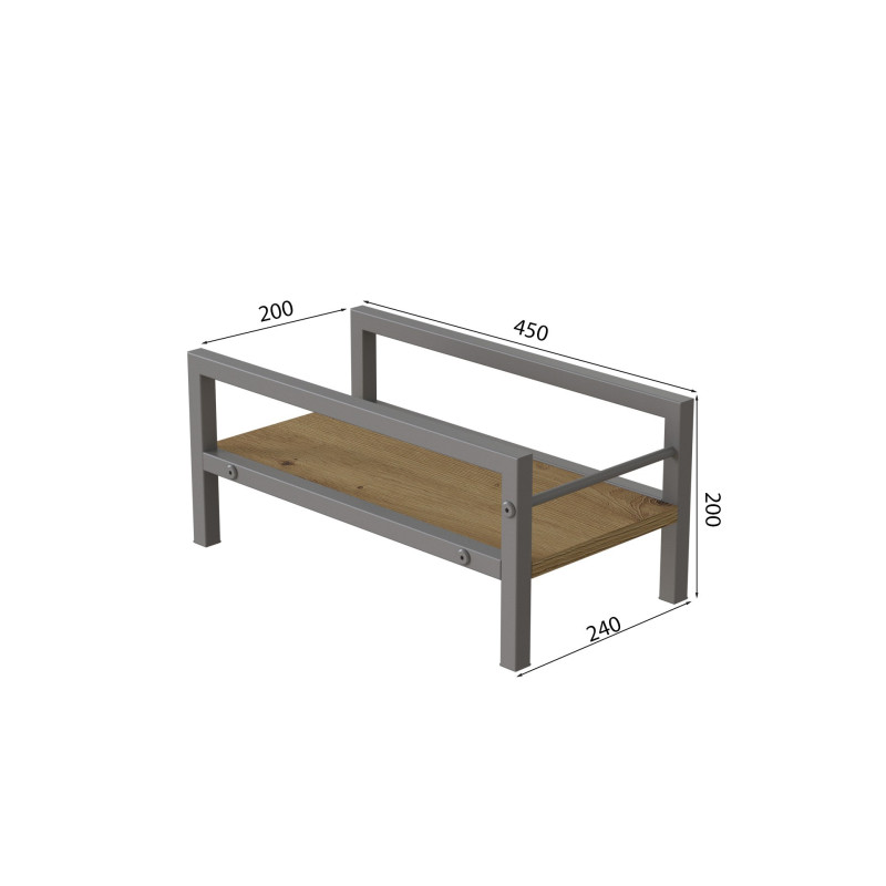 Підставка для системного блоку Ferrum-decor Нікі 21x24x45 Сірий ДСП Дуб Артизан 16мм (FRD-105303)
