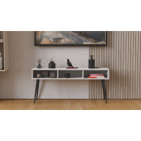 Тумба под телевизор Кентуки Ferrum-decor 45x139x38 Черный металл ДСП Белый 16 мм (FRD-106733)