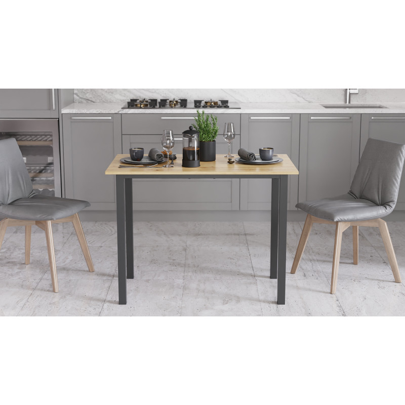 Стіл універсальний Knap Ferrum-decor 750x1400x700 Чорний метал ДСП Дуб Артизан 16 мм (FRD-106383)