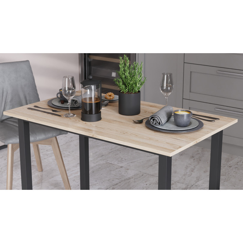 Стіл універсальний Knap Ferrum-decor 750x1000x700 Чорний метал ДСП Дуб Сан-Марино 16 мм (FRD-106363)