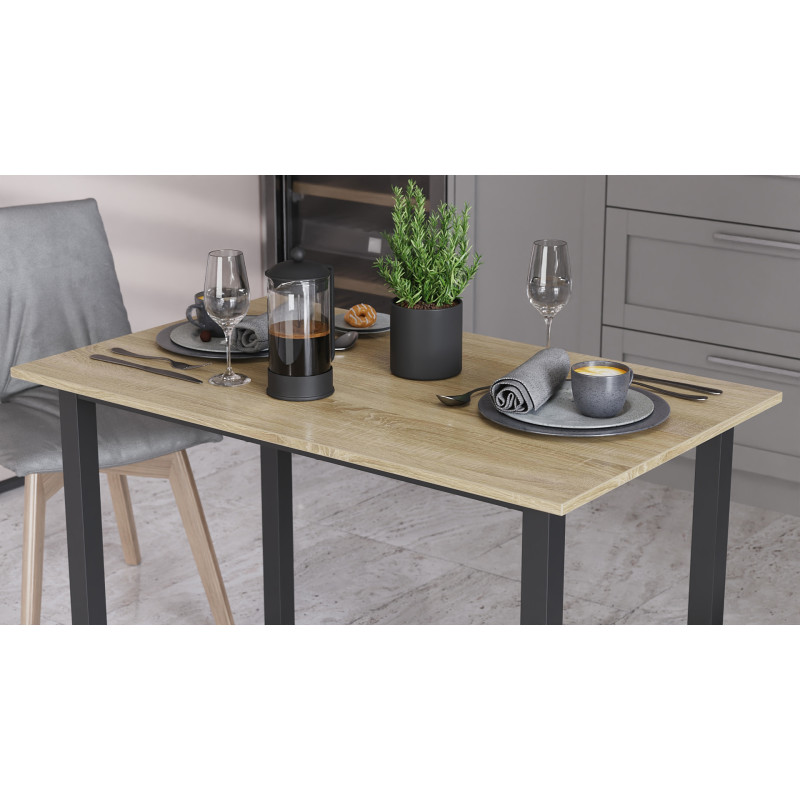 Стіл універсальний Knap Ferrum-decor 750x1200x700 Чорний метал ДСП Дуб Сонома 16 мм (FRD-106373)