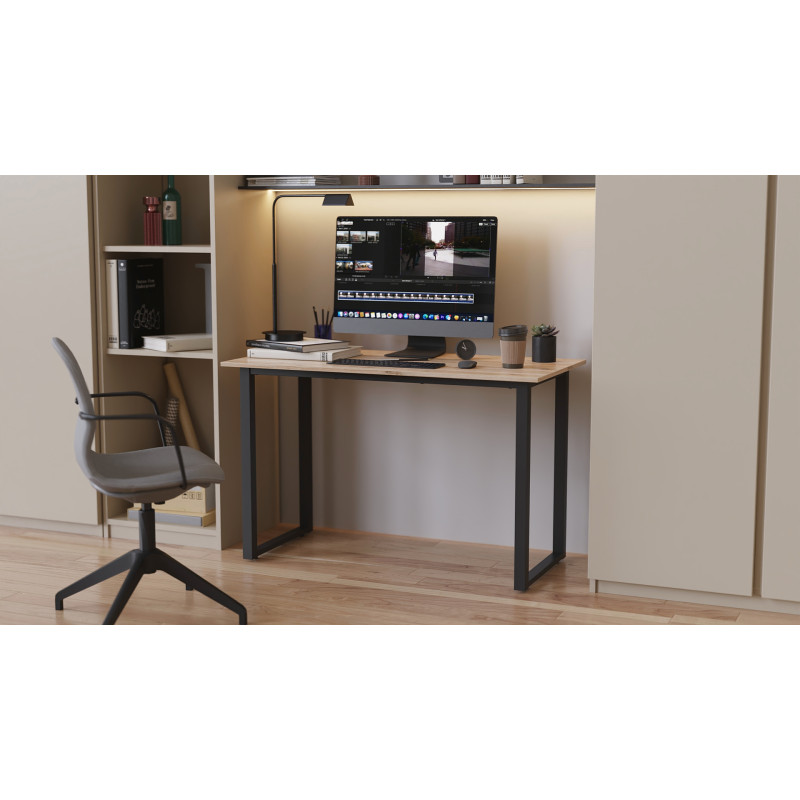 Стіл письмовий Кнап 2 Ferrum-decor 750x1400x600 Чорний метал ДСП Дуб Сан-Марино 16 мм (FRD-106403)
