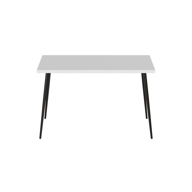 Стол кухонный Марсель 30 Ferrum-decor 75x120x70 Черный металл ДСП Белый 32 мм (FRD-106693)