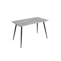 Стол кухонный Марсель 40 Ferrum-decor 75x120x60 Черный металл ДСП Бетон 16 мм (FRD-106753)