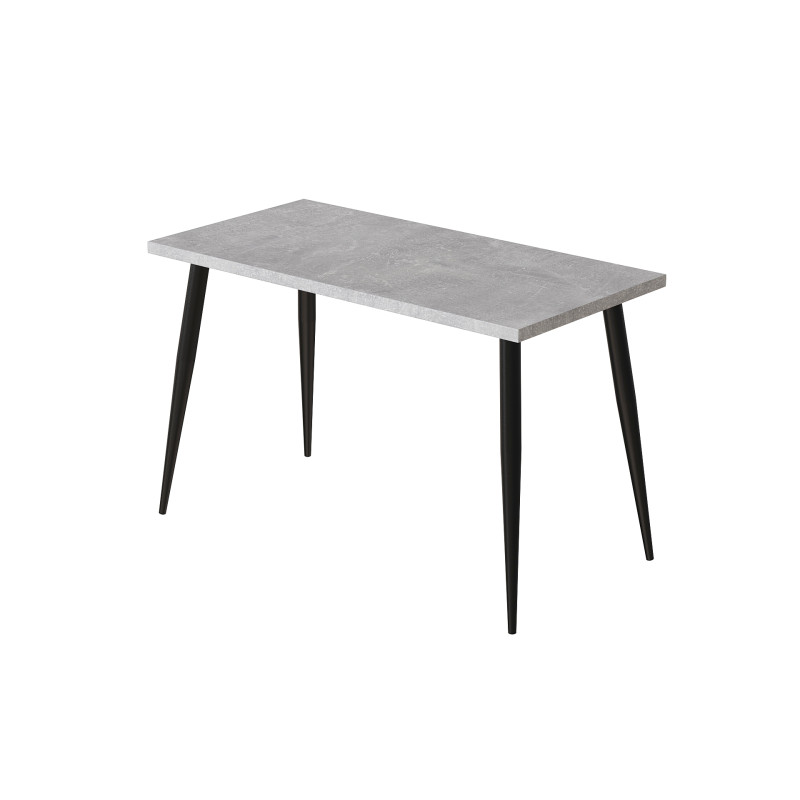 Стол кухонный Марсель 50 Ferrum-decor 75x120x70 Черный металл ДСП Бетон 32 мм (FRD-106703)