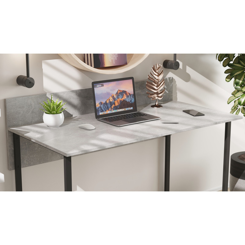 Стіл письмовий Скай Ferrum-decor 75x140x60 Чорний метал ДСП Бетон 16 мм (FRD-106663)