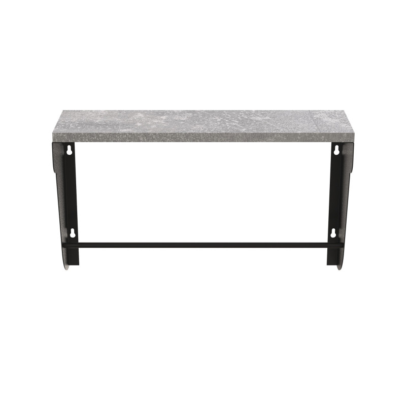 Полка настенная Ferrum-decor Свит 300x500x150 металл Черный ДСП Бетон 16 мм (FRD-102785)