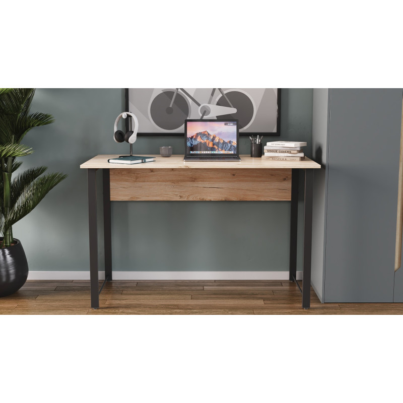 Компьютерный стол Ferrum-decor Курт 75x140x70 черный ДСП Дуб Сан-Марино 16мм (FRD-103945)