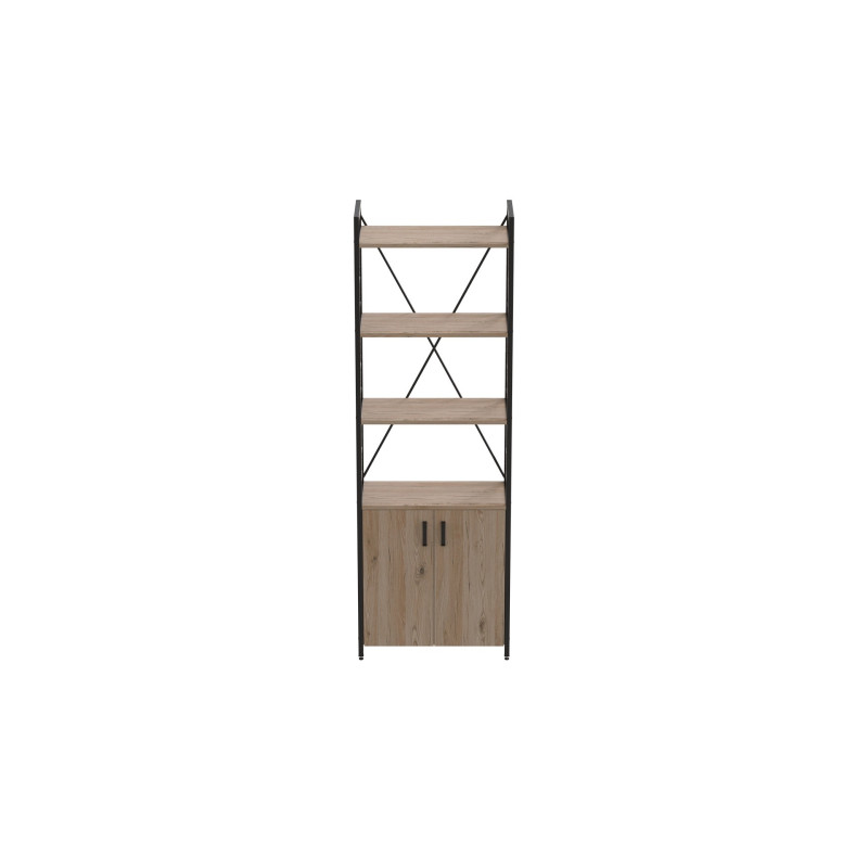 Етажерка 4/60 Ferrum-decor Серії Конект з тумбою 179x60x28 Чорний ДСП Сан-Марино (FRD-104485)