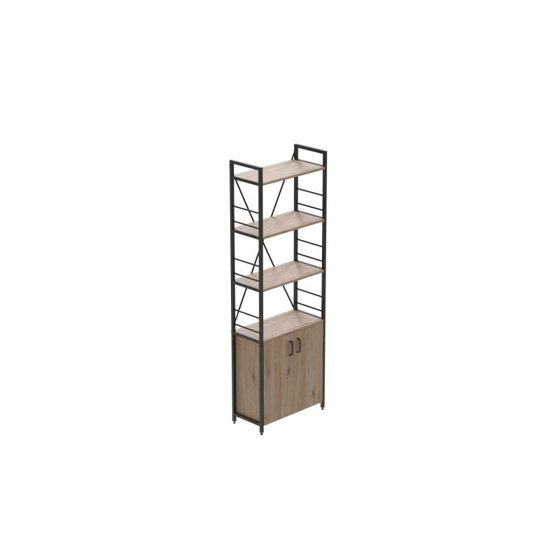 Етажерка 4/60 Ferrum-decor Серії Конект з тумбою 179x60x28 Чорний ДСП Сан-Марино (FRD-104485)