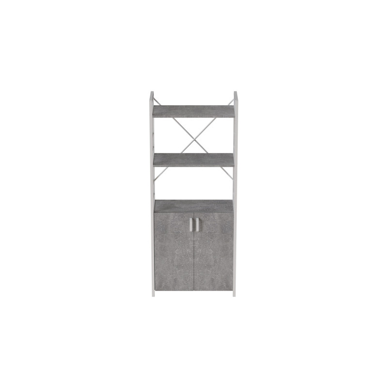 Етажерка 3/60 Ferrum-decor Серії Конект із тумбою 144x60x28 Білий ДСП Бетон (FRD-104455)