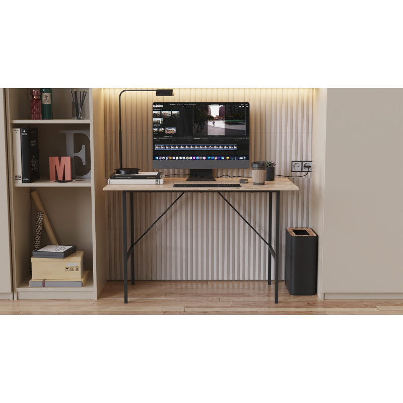 Стол письменный Line Тайм Ferrum-decor 750x1000x500 Черный металл ДСП Дуб Сан-Марино 16 мм (FRD-104865)