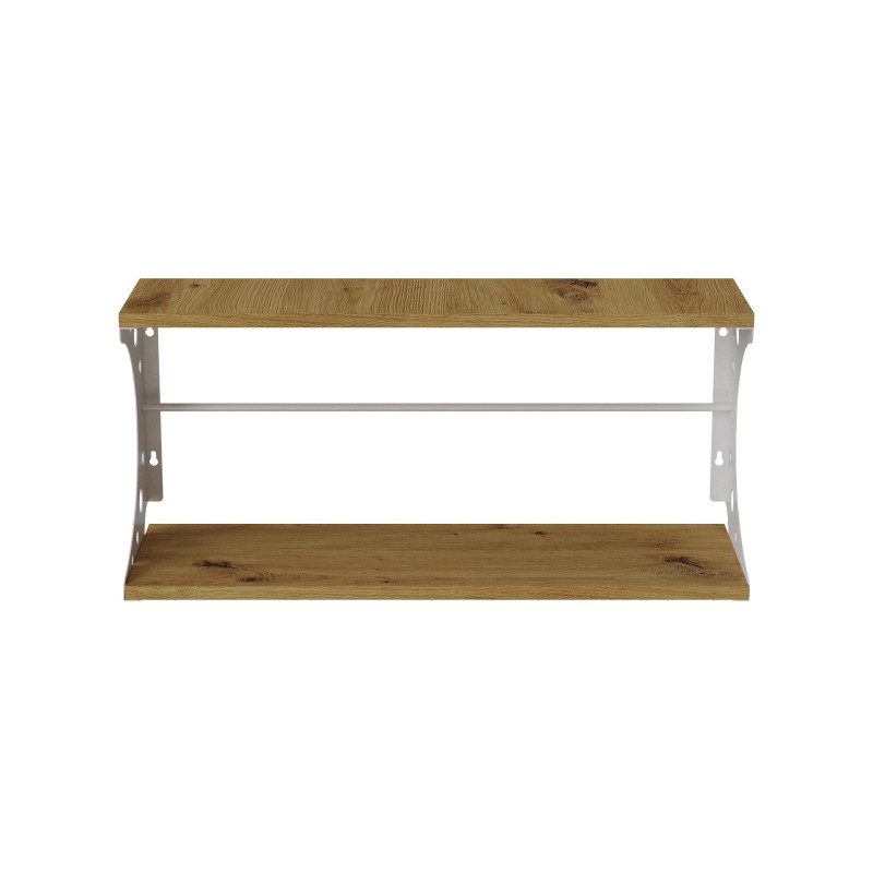 Полка настенная Ferrum-decor Букин 330x600x240 металл Белый ДСП Дуб Артизан 16 мм (FRD-102875)