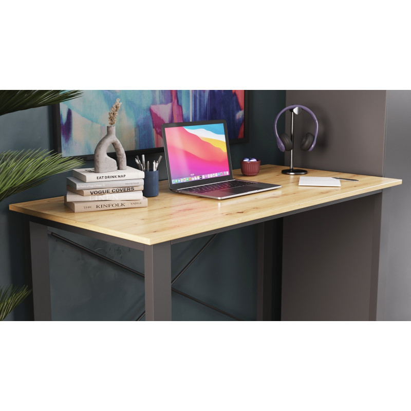 Письмовий стіл Ferrum-decor Драйв 750x1000x700 Чорний метал ДСП Дуб Артизан 16 мм (FRD-103155)
