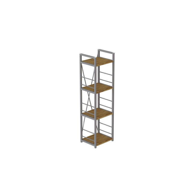 Етажерка 4/34 Ferrum-decor Серії Конект 120x34x28 сірий ДСП Дуб Артизан 16мм (FRD-104285)