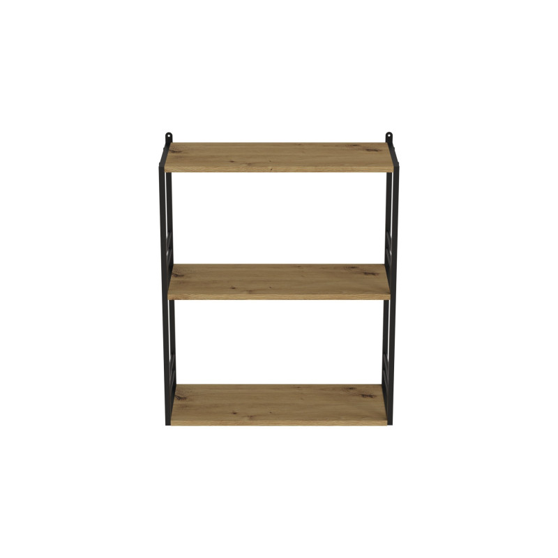 Книжкова полиця універсальна Ferrum-decor Стим 2 74x63x26 чорний ДСП Дуб Артизан 16мм (FRD-104105)