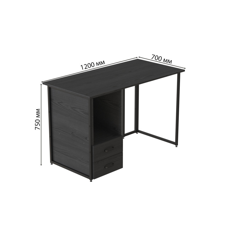Компьютерный стол Ferrum-decor Отто 75x120x70 черный ДСП Сосна Кембра 16мм (FRD-103595)