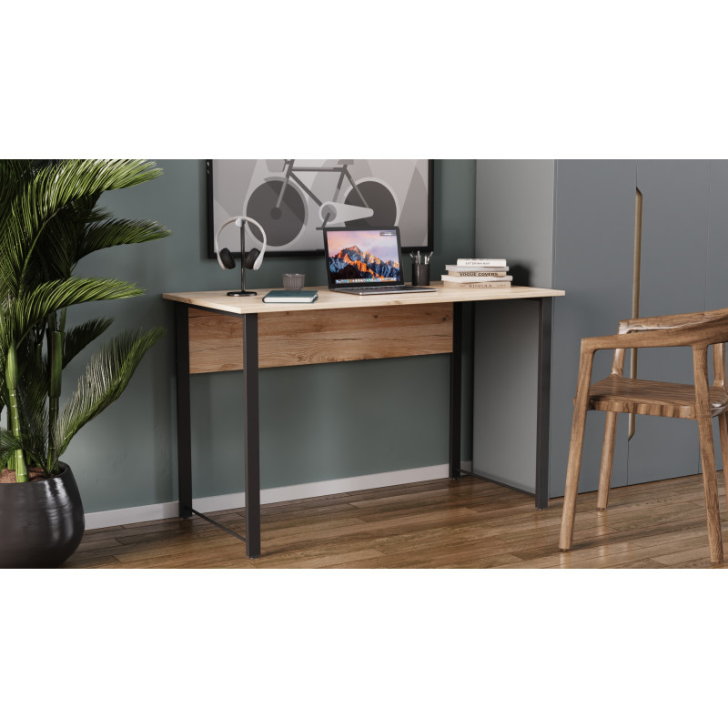 Компьютерный стол Ferrum-decor Курт 75x140x70 черный ДСП Дуб Сан-Марино 16мм (FRD-103945)