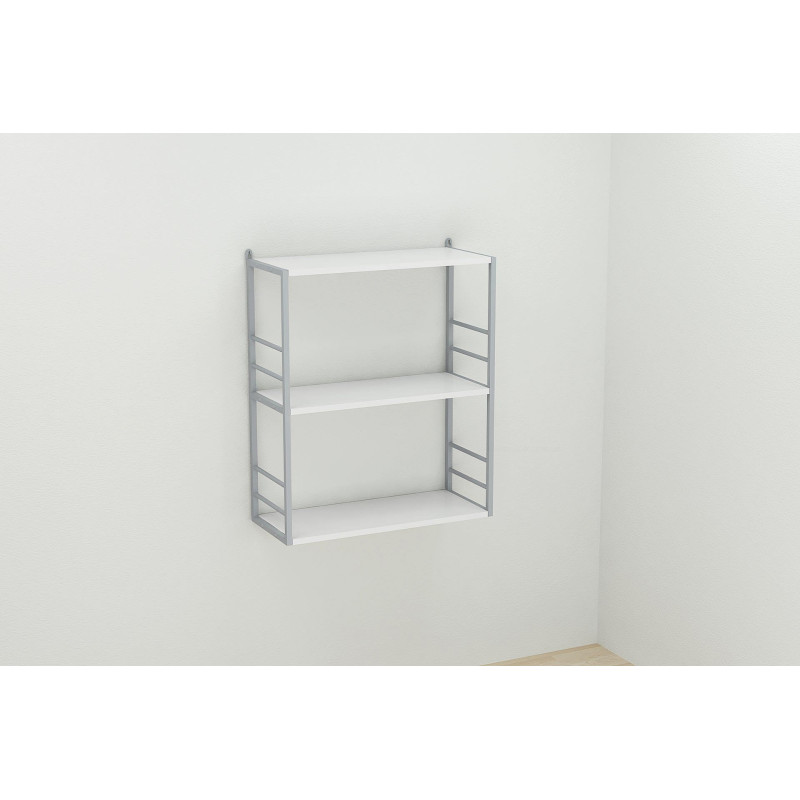 Книжкова полиця універсальна Ferrum-decor Стім 2 74x63x26 сірий ДСП Біле 16мм (FRD-104115)