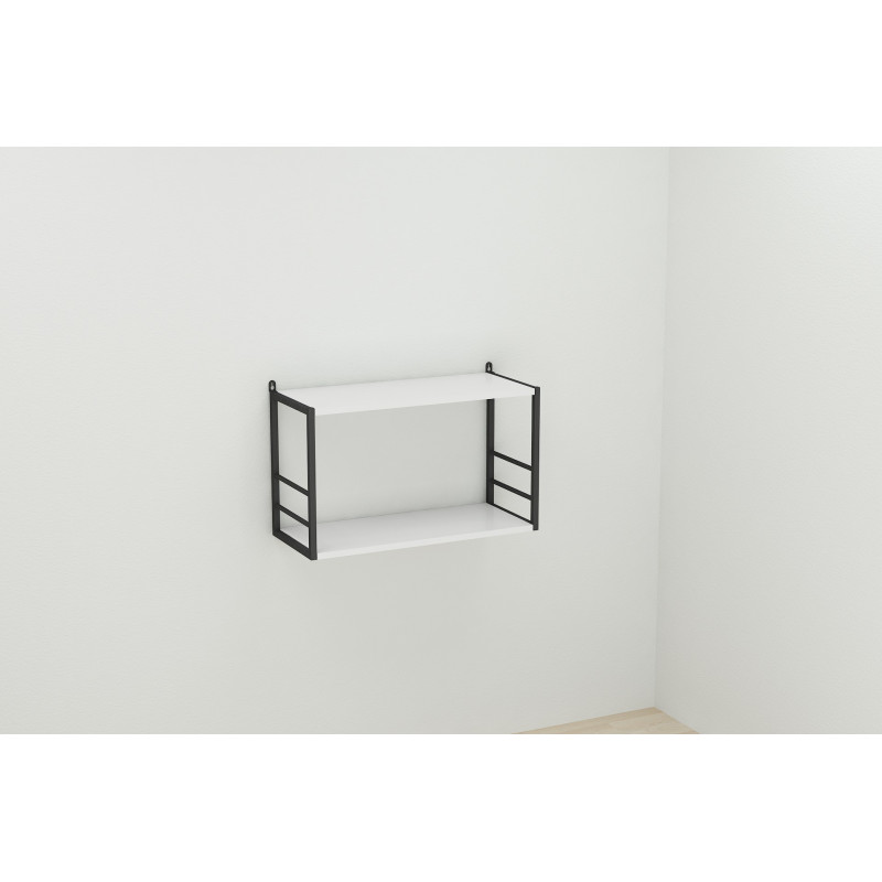 Книжкова полиця універсальна Ferrum-decor Стим 1 38x63x26 чорний ДСП Біле 16мм (FRD-104085)