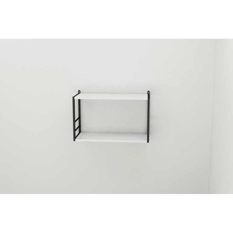 Книжкова полиця універсальна Ferrum-decor Стим 1 38x63x26 чорний ДСП Біле 16мм (FRD-104085)