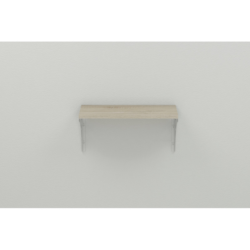 Полиця настінна Ferrum-decor Ханді 2 240x600x240 метал Білий ДСП Сонома 16 мм (FRD-102585)