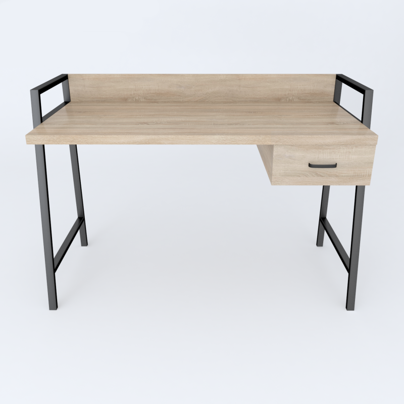 Письмовий стіл Ferrum-decor Комфорт 750x1000x600 Чорний метал ДСП Дуб Сонома 32 мм (FRD-103425)