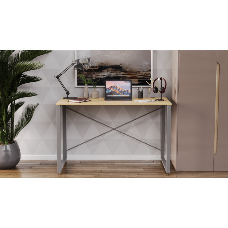 Письмовий стіл Ferrum-decor Серії Конект 75x120x600 сірий ДСП Дуб Артизан 16мм (FRD-104215)