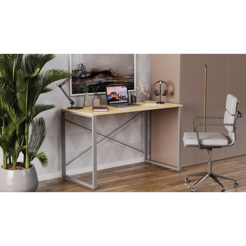 Письмовий стіл Ferrum-decor Серії Конект 75x120x600 сірий ДСП Дуб Артизан 16мм (FRD-104215)