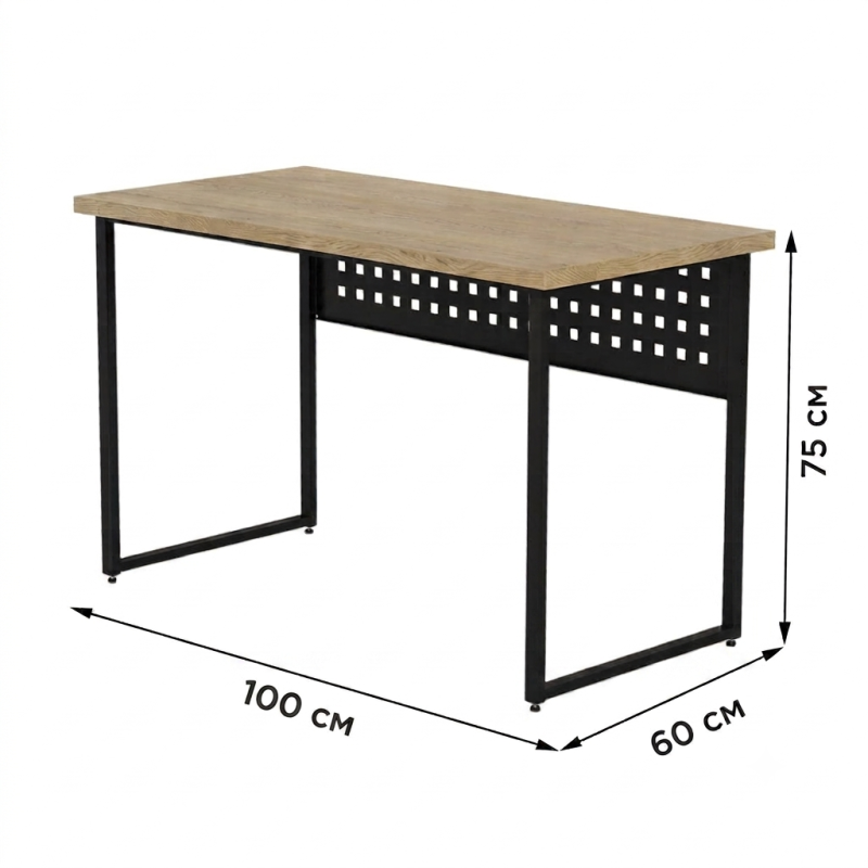 Стіл письмовий Майк Ferrum-decor 75x100x60 Білий метал ДСП Дуб Кремона Торро 32 мм (FRD-108337)