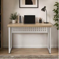 Стіл письмовий Майк Ferrum-decor 75x140x70 Білий метал ДСП Дуб Кремона Торро 32 мм (FRD-108367)