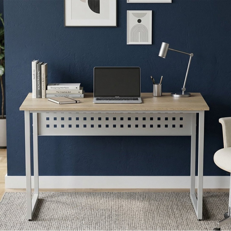 Стіл письмовий Майк Ferrum-decor 75x140x70 Білий метал ДСП Дуб Кремона Торро 32 мм (FRD-108367)