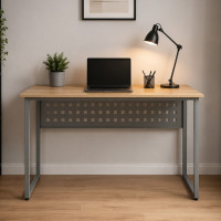 Стол письменный Майк Ferrum-decor 75x140x60 Серый металл ДСП Дуб Кремона Торро 16 мм (FRD-108347)