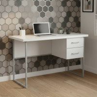 Письмовий стіл Ferrum-decor Дакота 76x140x60 сірий ДСП Біле 32мм (FRD-102325)