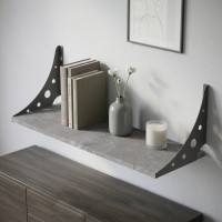 Полиця настінна Ferrum-decor Ханді 2 240x600x240 метал Сірий ДСП Бетон 16 мм (FRD-102595)