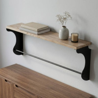 Полка настенная Ferrum-decor Юзиби 270x600x150 металл Черный ДСП Дуб Сан-Марино 16 мм (FRD-102675)