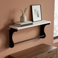 Полиця настінна Ferrum-decor Юзібі 270x700x150 метал Чорний ДСП Біле 16 мм (FRD-102695)