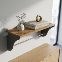 Настінна полиця Ferrum-decor Комфі 260x500x240 метал Сірий ДСП Дуб Артизан 16 мм (FRD-102735)