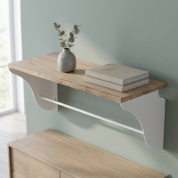 Настінна полиця Ferrum-decor Комфі 260x600x240 метал Білий ДСП Дуб Сан-Марино 16 мм (FRD-102745)