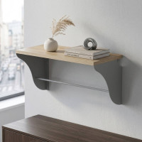 Настінна полиця Ferrum-decor Комфі 260x700x240 метал Сірий ДСП Сонома 16 мм (FRD-102775)
