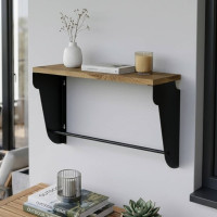Полка настенная Ferrum-decor Свит 300x600x150 металл Черный ДСП Дуб Артизан 16 мм (FRD-102805)