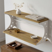Полка настенная Ferrum-decor Букин 330x600x240 металл Белый ДСП Дуб Артизан 16 мм (FRD-102875)
