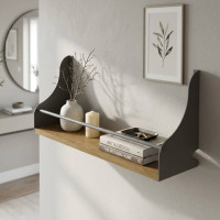 Настінна полиця Ferrum-decor Ізі 260x600x150 метал Сірий ДСП Дуб Артизан 16 мм (FRD-102945)