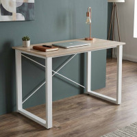 Письмовий стіл Ferrum-decor Драйв 750x1000x700 Білий метал ДСП Дуб Сан-Марино 16 мм (FRD-103165)