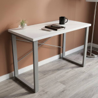 Письмовий стіл Ferrum-decor Драйв 750x1400x600 Сірий метал ДСП Біле 32 мм (FRD-103345)