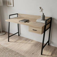 Письмовий стіл Ferrum-decor Комфорт 750x1000x600 Чорний метал ДСП Дуб Сонома 32 мм (FRD-103425)